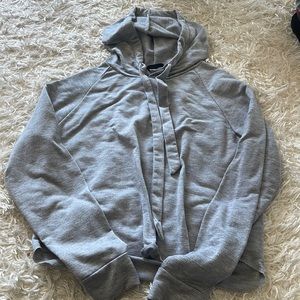 Gray Crop top hoodie